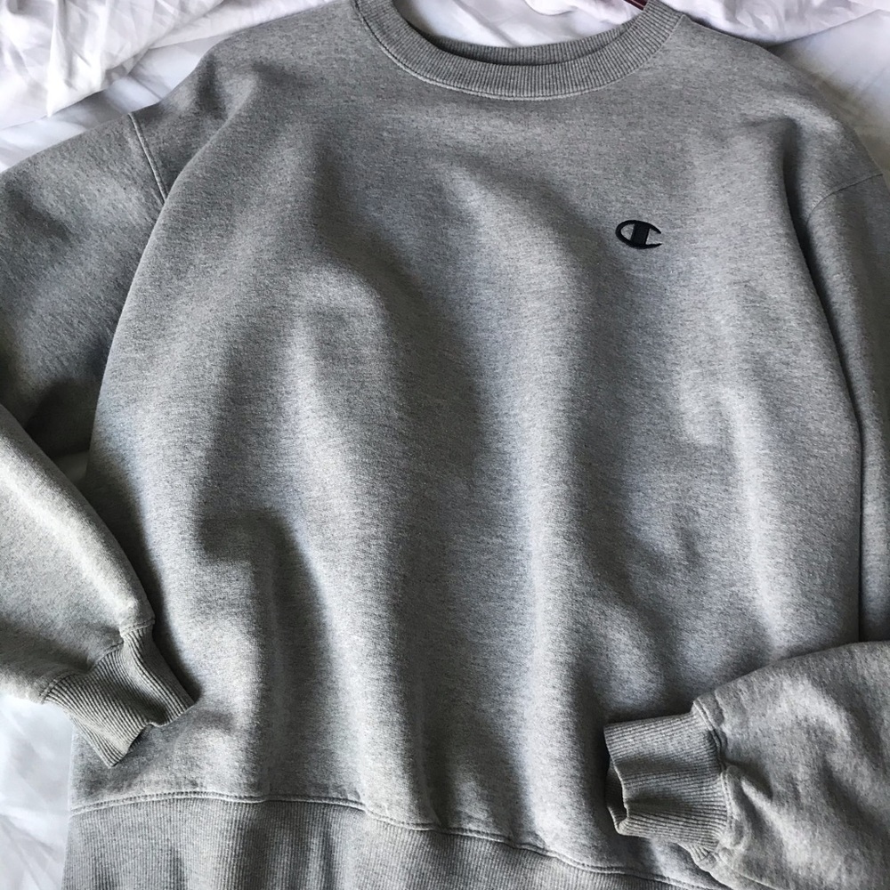 Champion light grey crewneck